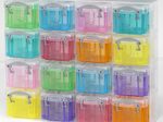 Really Useful Box Aufbewahrungsbox 16x 0,14 l - 28,0 x 8,5 x 22,5 cm transparent, bunt