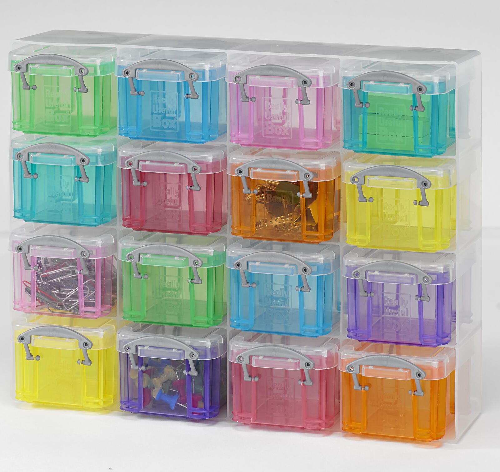 Really Useful Box Aufbewahrungsbox 16x 0,14 l - 28,0 x 8,5 x 22,5 cm transparent, bunt
