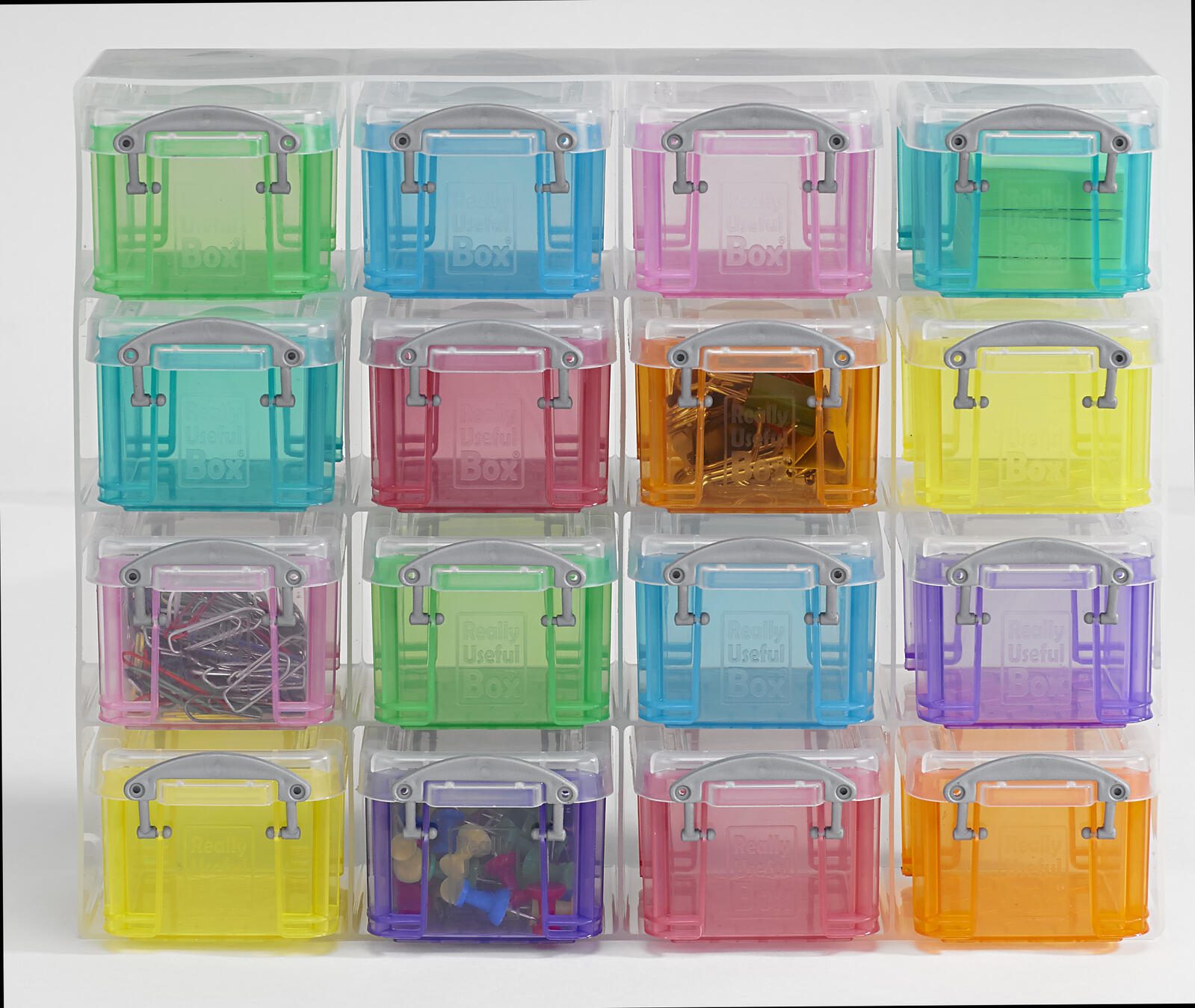 Really Useful Box Aufbewahrungsbox 16x 0,14 l - 28,0 x 8,5 x 22,5 cm transparent, bunt