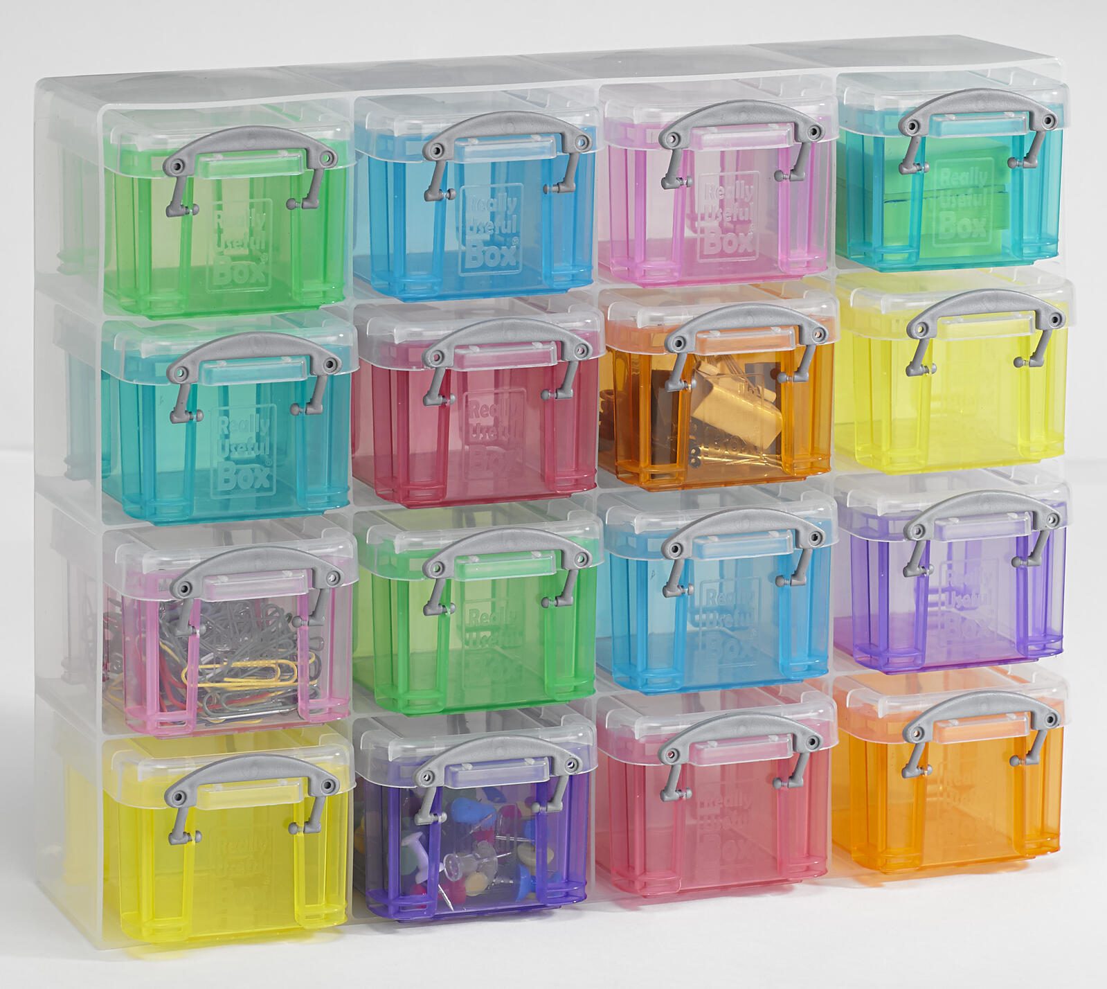 Really Useful Box Aufbewahrungsbox 16x 0,14 l - 28,0 x 8,5 x 22,5 cm transparent, bunt