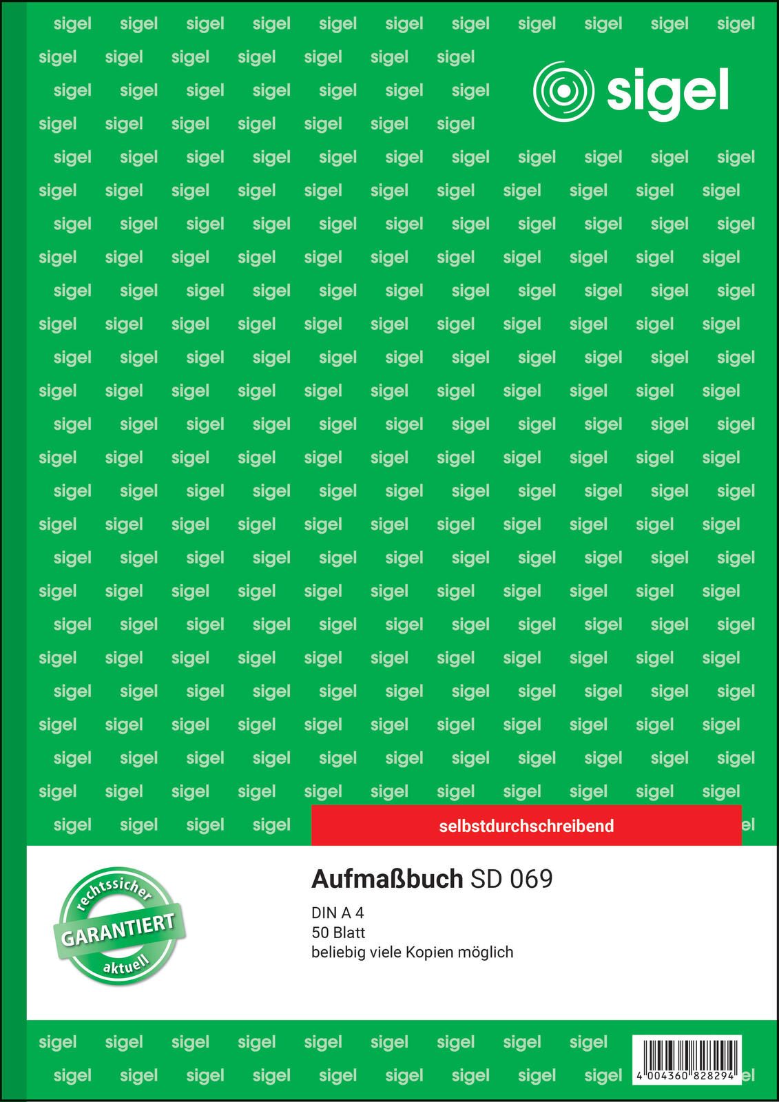 SIGEL Formularbuch Aufmaßbuch DIN A4 1x 50 Seiten