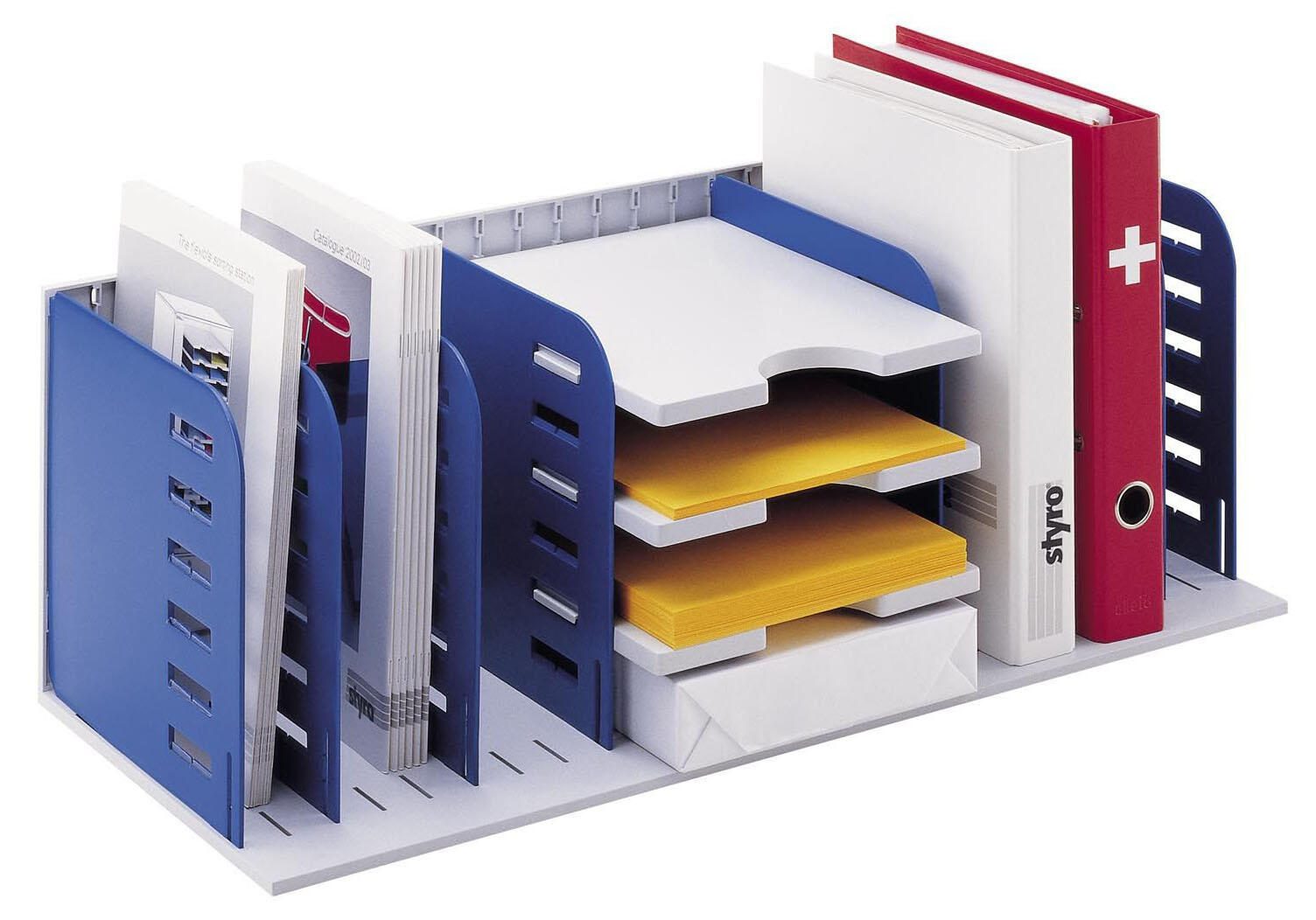 styro styrorac Sortierstation DIN A4 7 -Fach grau/blau