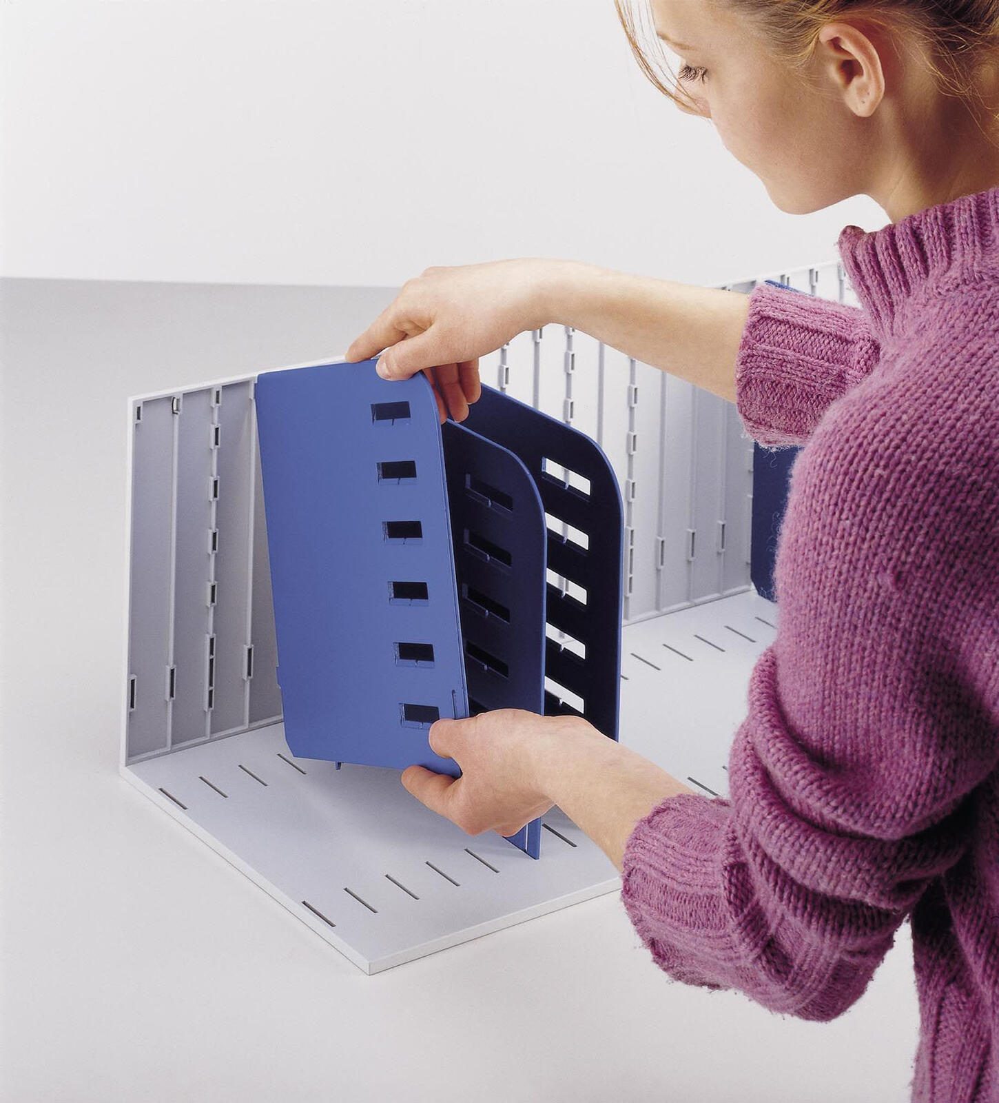 styro styrorac Sortierstation DIN A4 7 -Fach grau/blau
