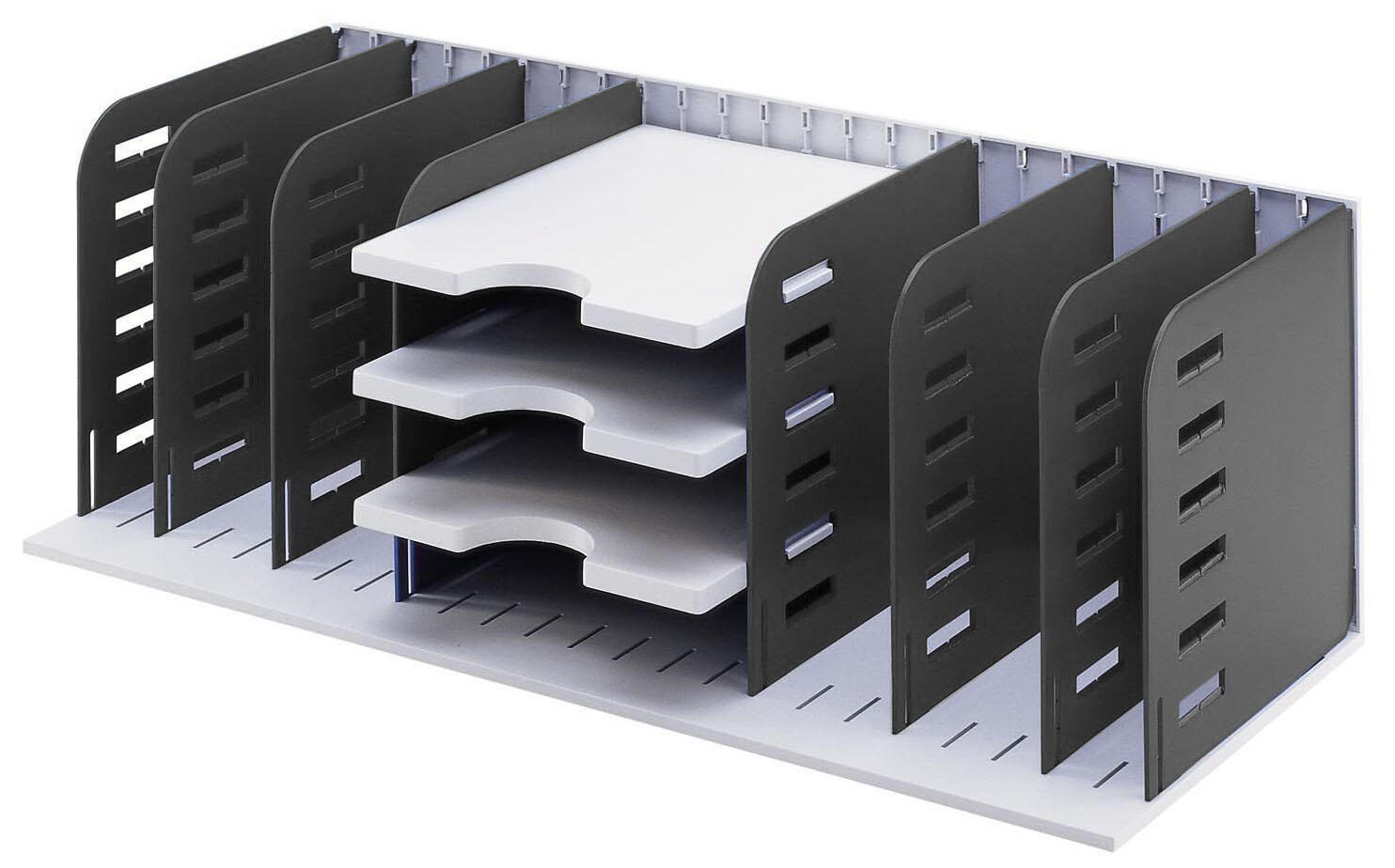 styro styrorac Sortierstation DIN A4 7 -Fach grau/schwarz