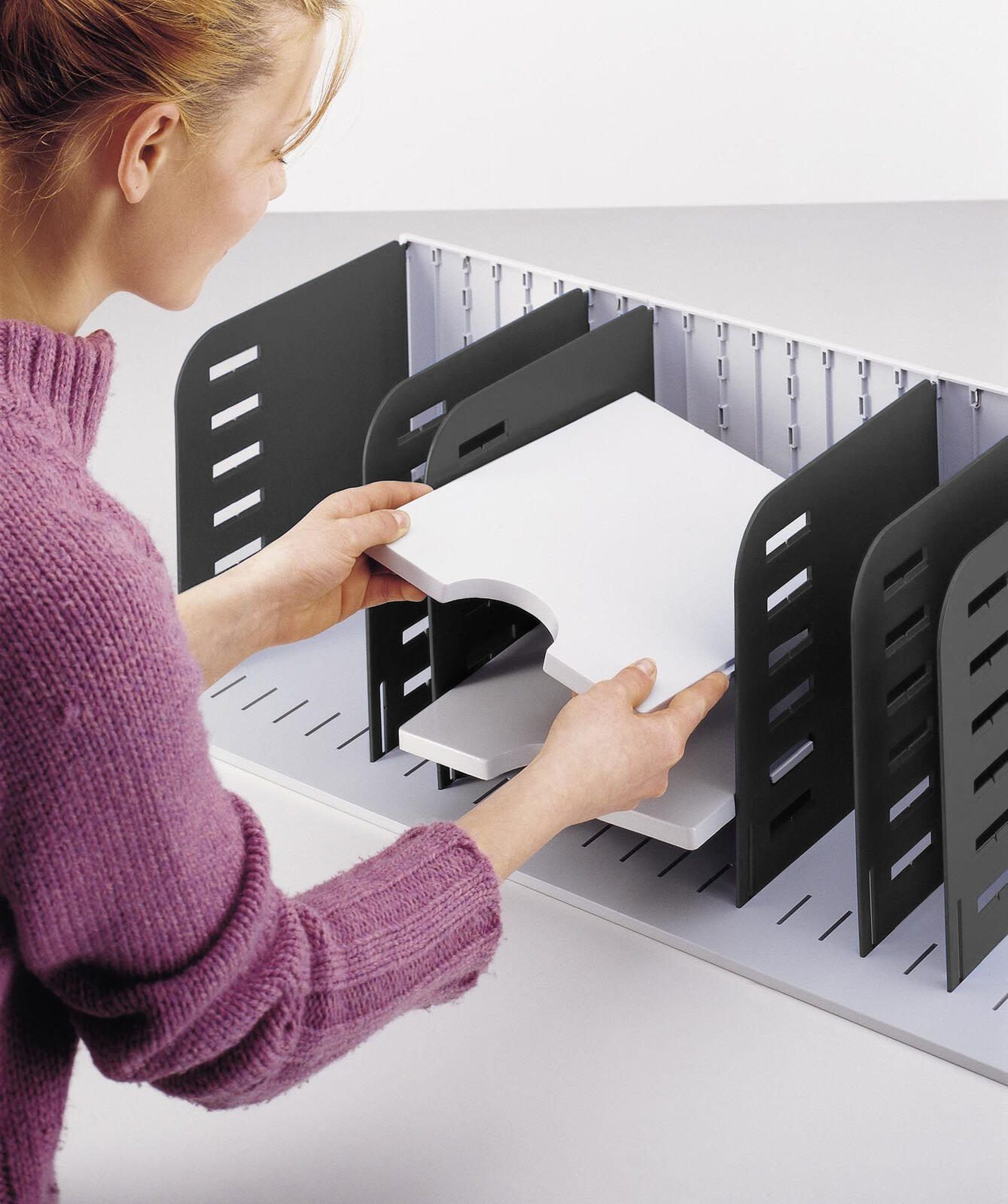 styro styrorac Sortierstation DIN A4 7 -Fach grau/schwarz