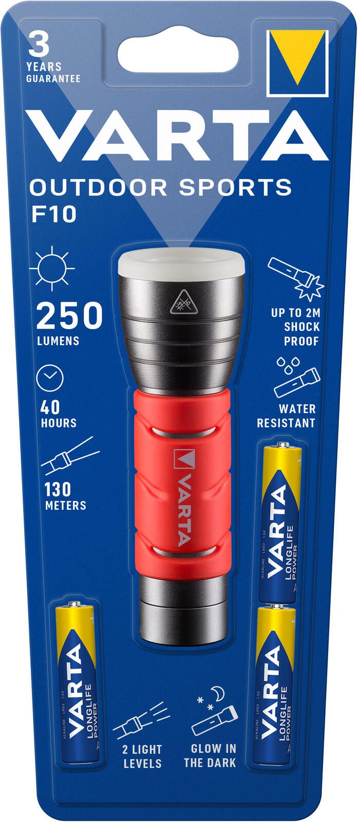 VARTA Taschenlampe 12.2 cm rot