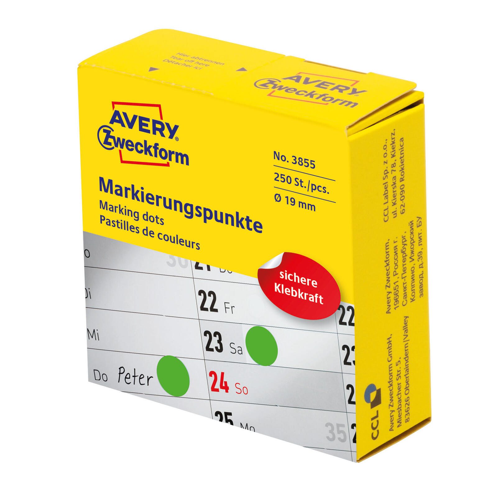 AVERY Zweckform Klebepunkte Ø 19,0 mm grün