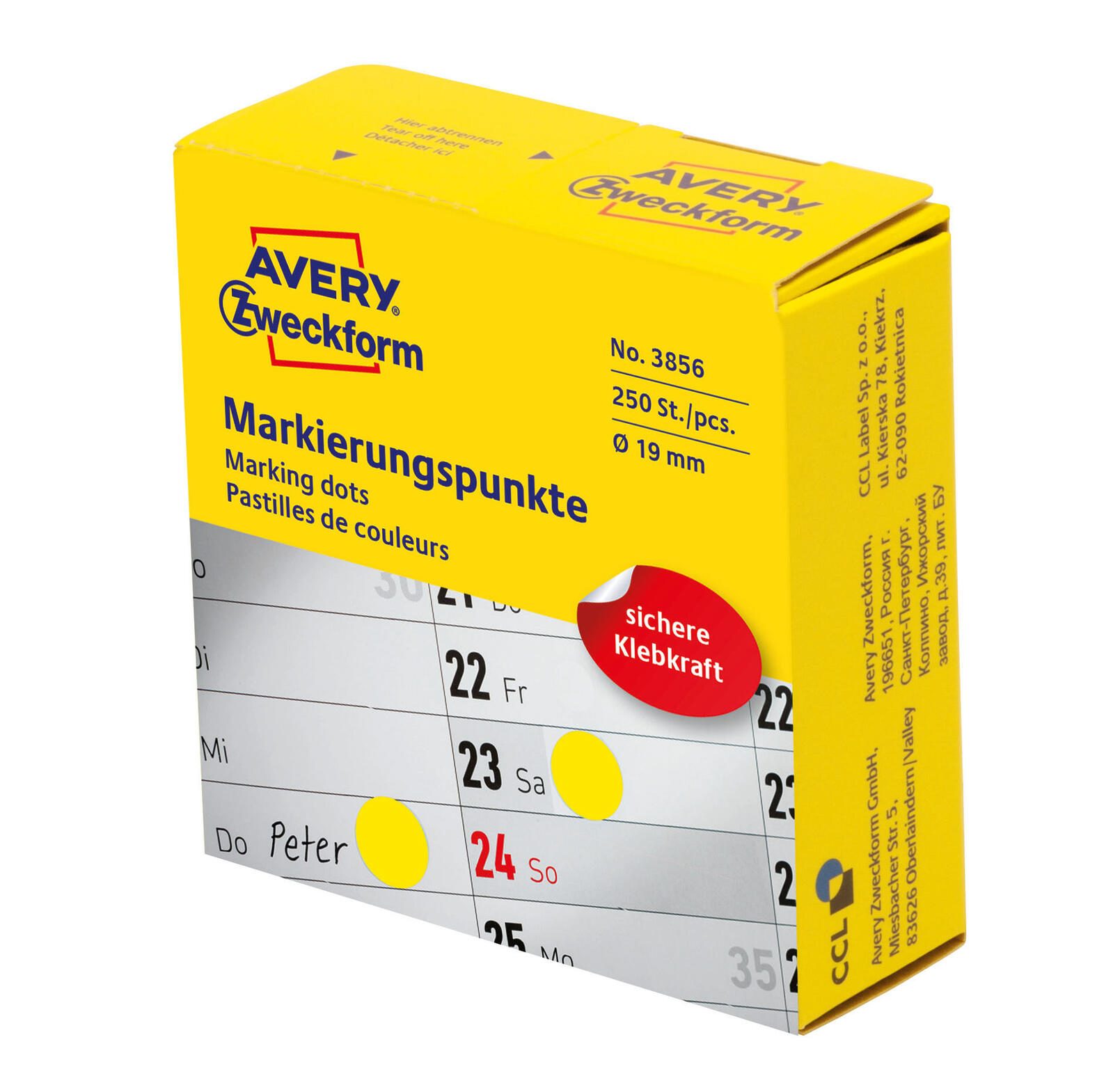 AVERY Zweckform Klebepunkte Ø 19,0 mm gelb