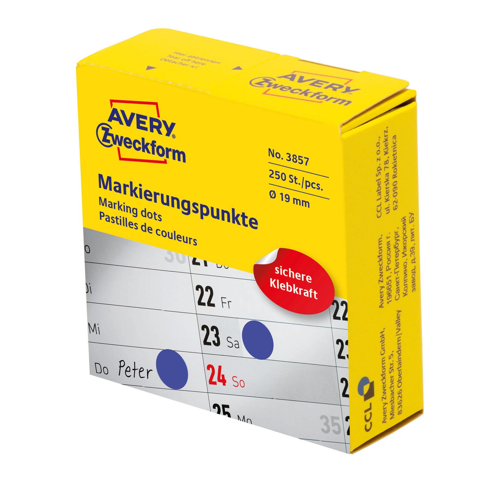 AVERY Zweckform Klebepunkte Ø 19,0 mm blau