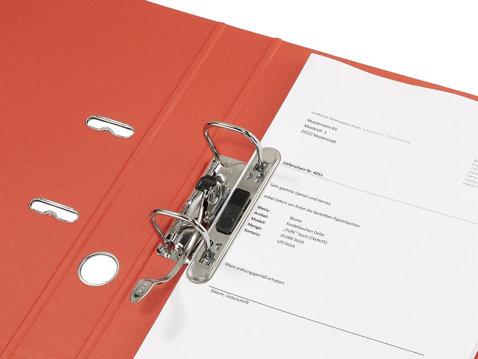 LEITZ Ordner Rückenbreite 5.2 cm DIN A4 Karton hellrot