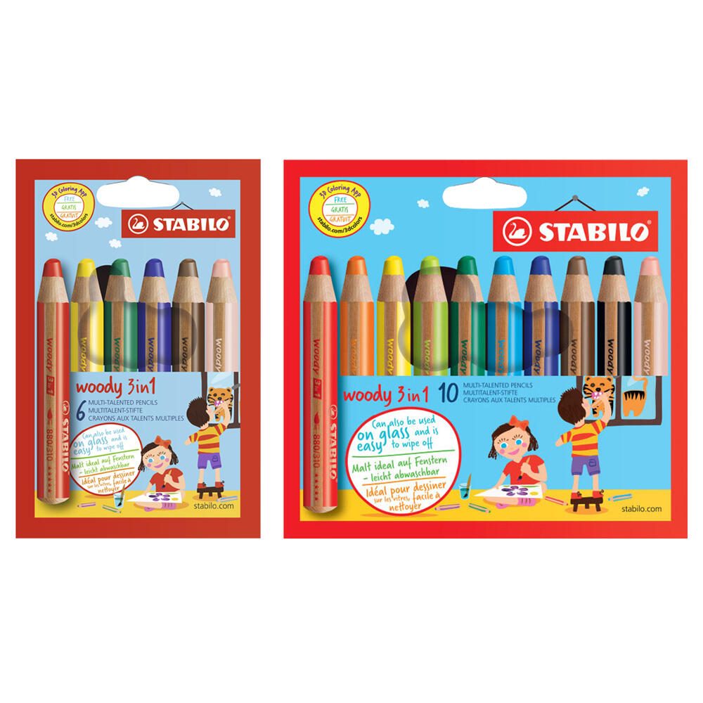 STABILO Buntstifte woody 3 in 1 Mehrfarbig
