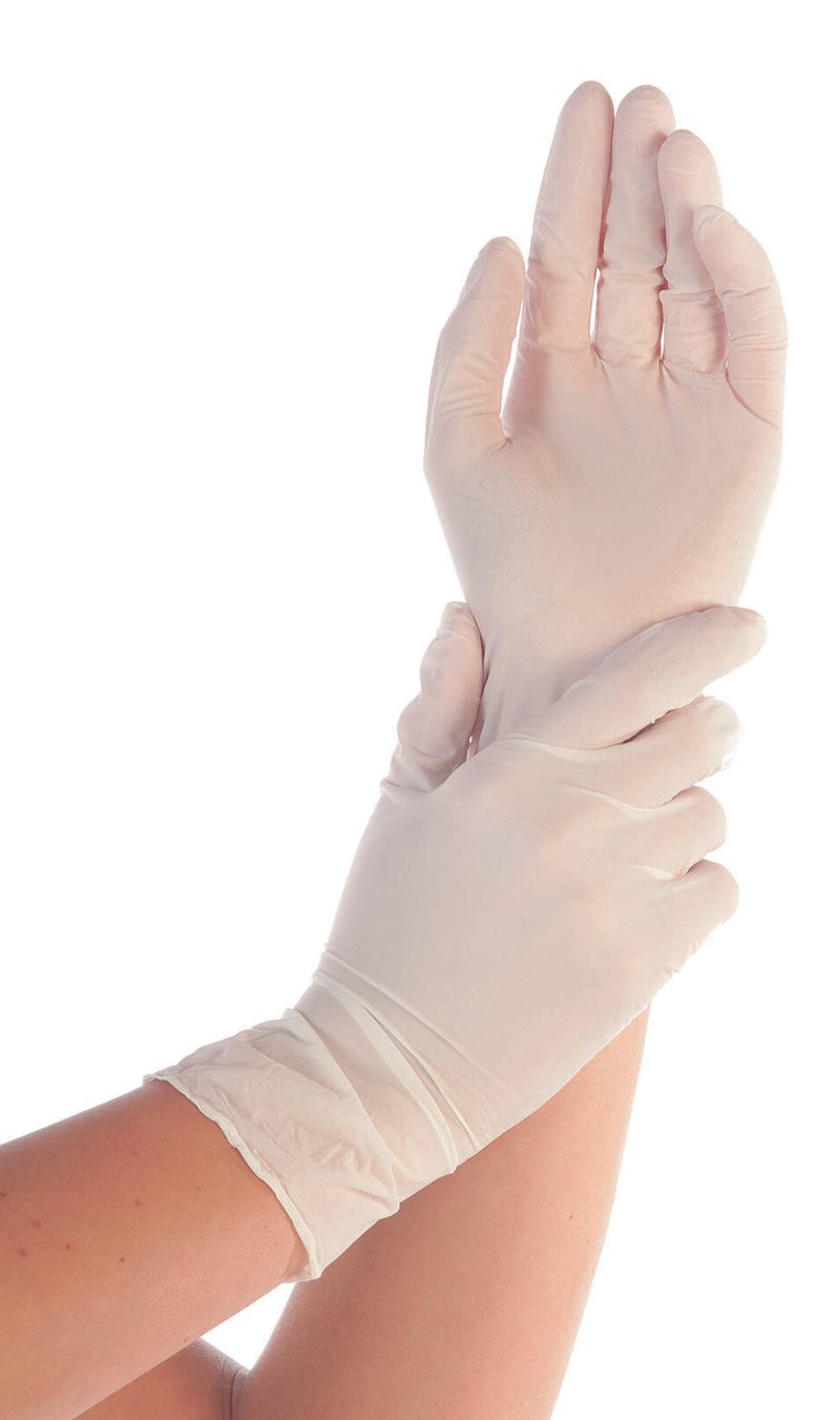 Gants jetables HYGONORM SAFE FIT M blanc 1 boîte = 200 pièces — lot de 200 pièces