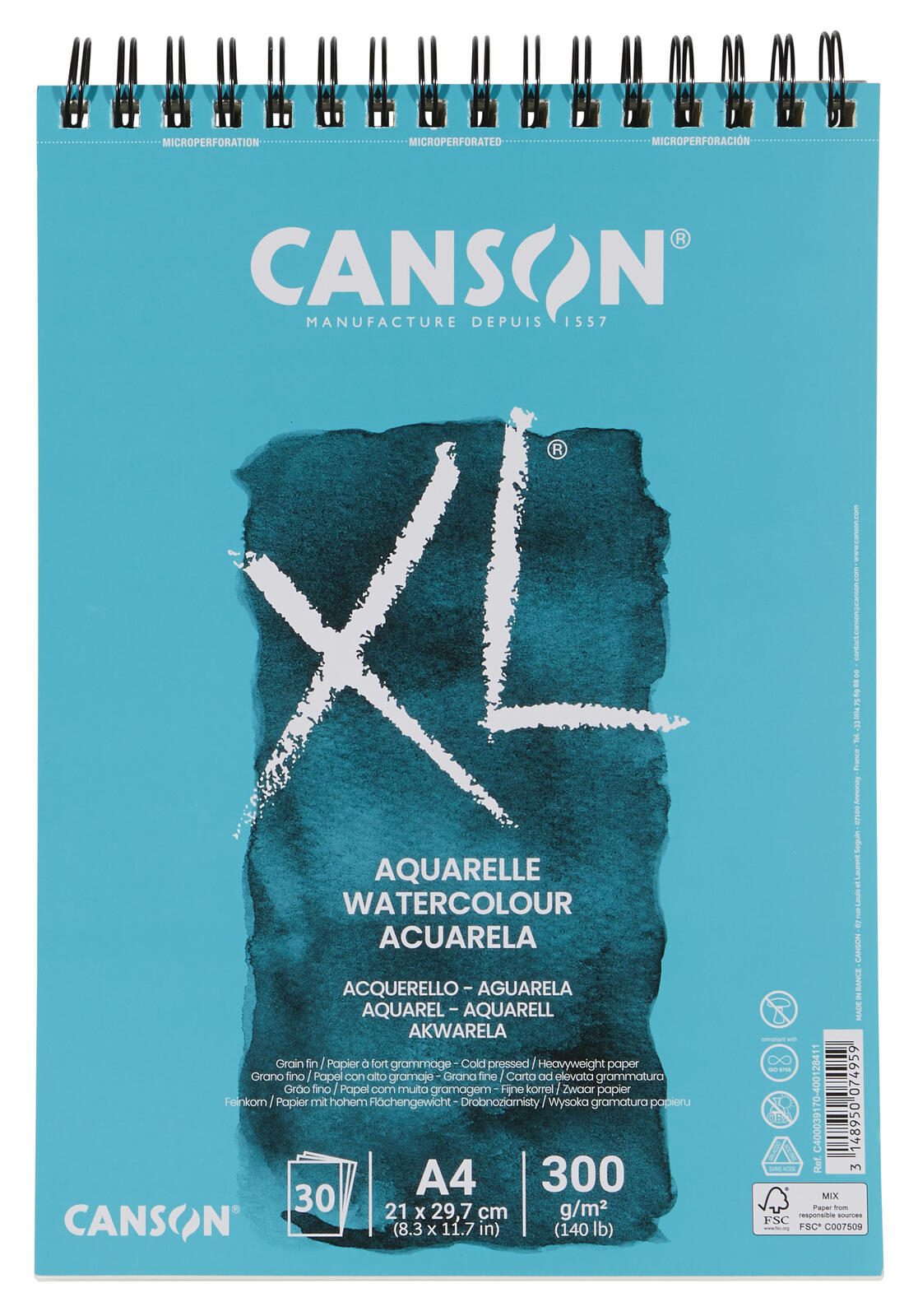 canson XL Aquarellblock DIN A4 30 Blatt