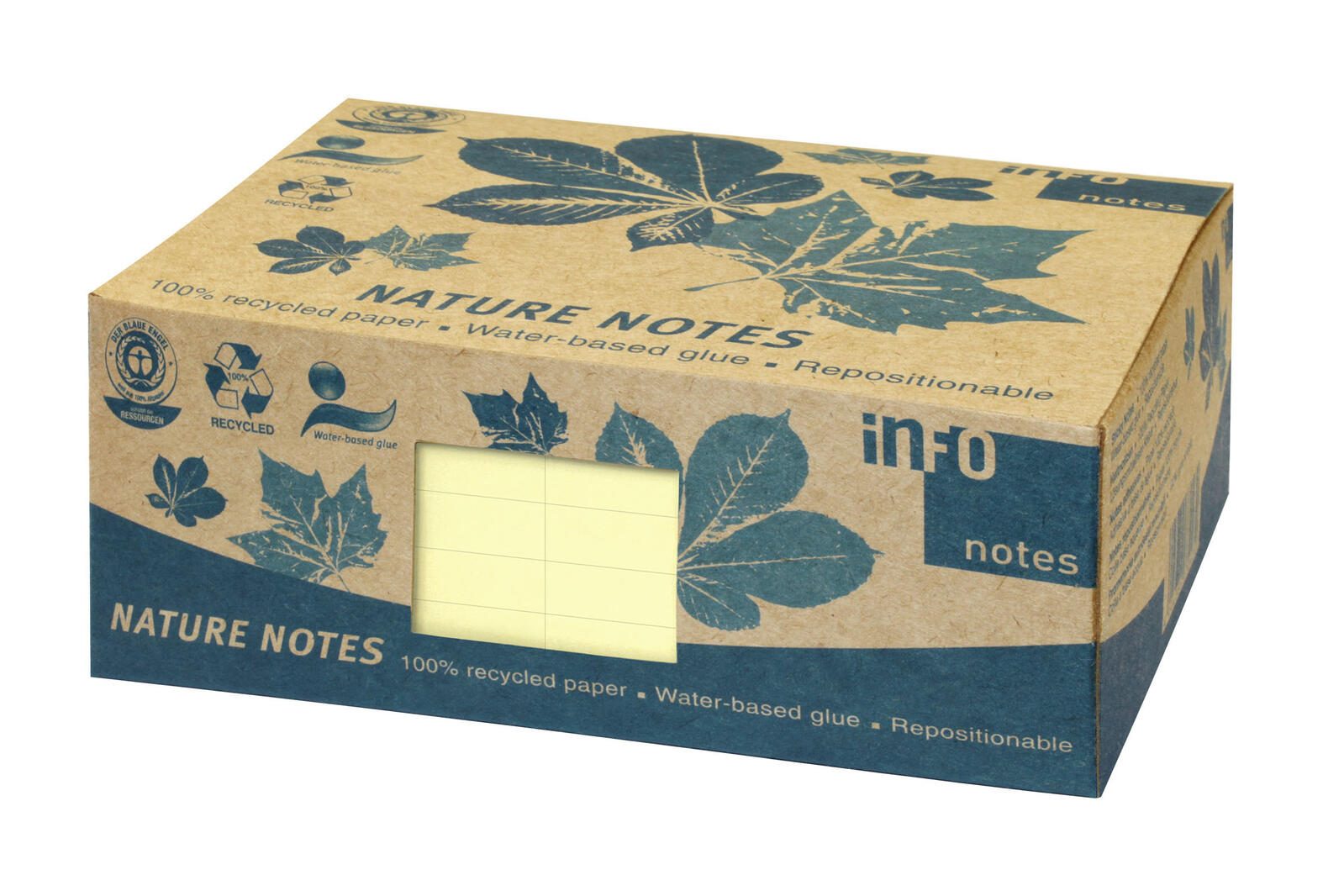 inFO Recycling Haftnotizen 12,5 x 7,5 cm