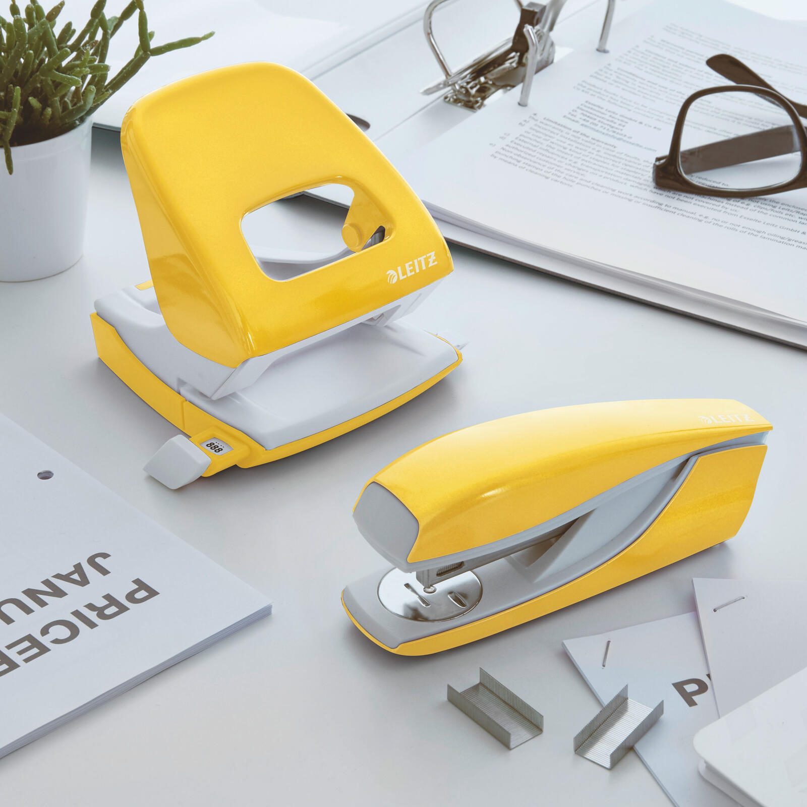 LEITZ Heftgerät NeXXt 5502 WOW gelb-metallic