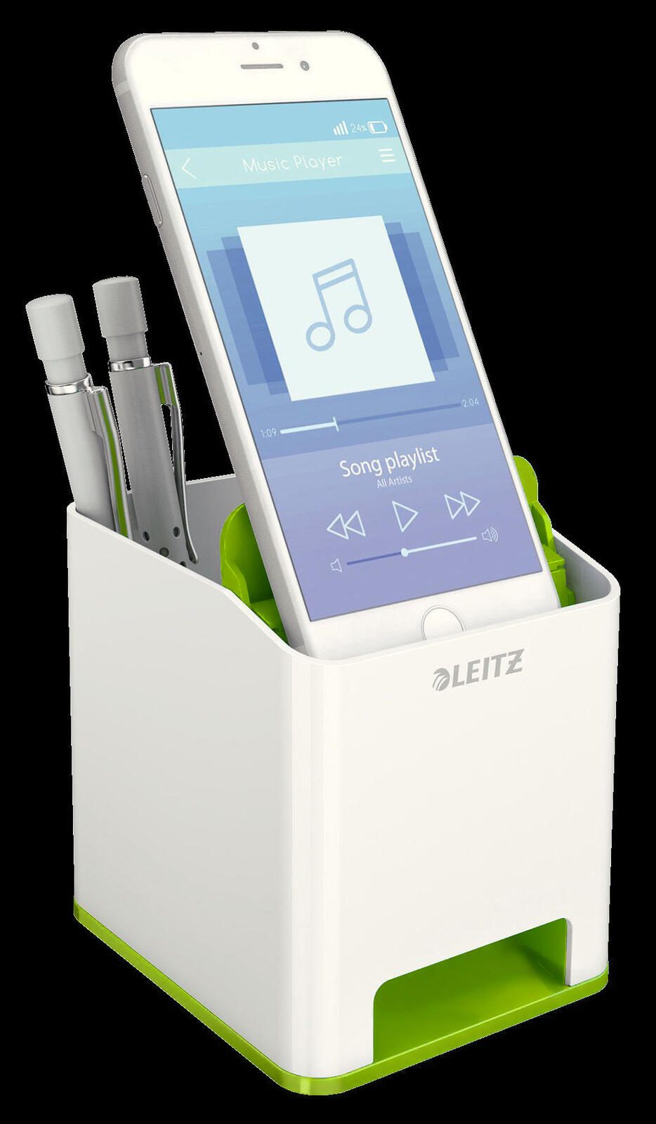 LEITZ WOW Duo Colour Stiftehalter 9,0 x 10,1 x 10,0 cm perlweiß/grün