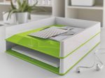 LEITZ Briefablage WOW Duo Colour DIN A4 perlweiß/grün