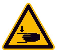 SafetyMarking® Warnaufkleber Warnung vor Handverletzungen 10 cm x 10 cm