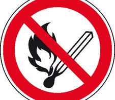 SafetyMarking® Verbotsaufkleber Keine offene Flamme, Feuer, offene Zündquelle und Rauchen verboten 20 cm