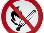 SafetyMarking® Verbotsaufkleber Keine offene Flamme, Feuer, offene Zündquelle und Rauchen verboten 20 cm