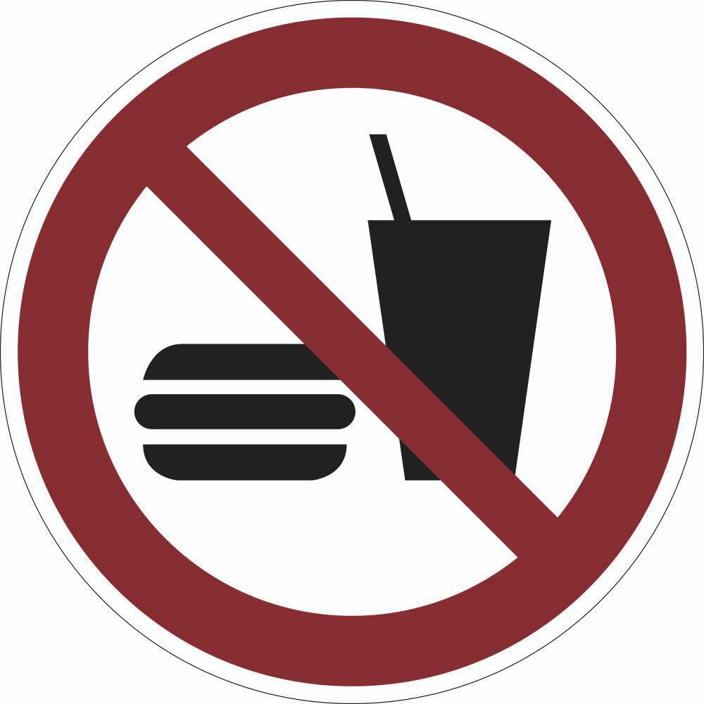 SafetyMarking® Verbotsaufkleber Essen und Trinken verboten 20 cm