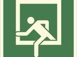 SafetyMarking® Rettungszeichen-Aufkleber Notausstieg 15 cm x 15 cm