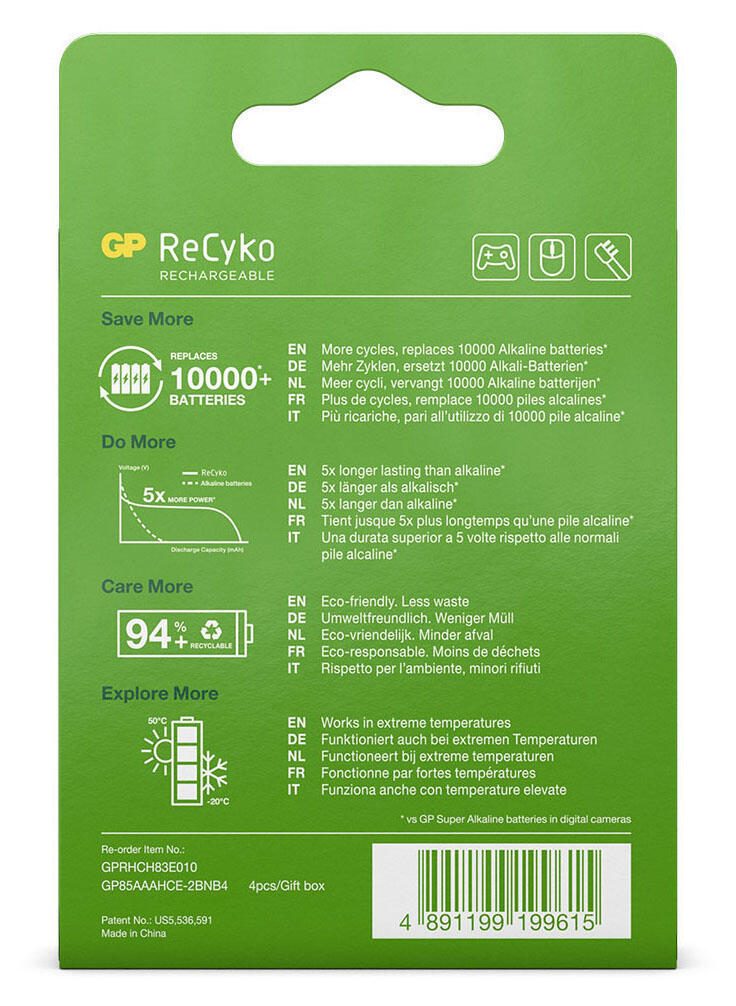 GP Akkus ReCyko+ Micro AAA 1.2 V