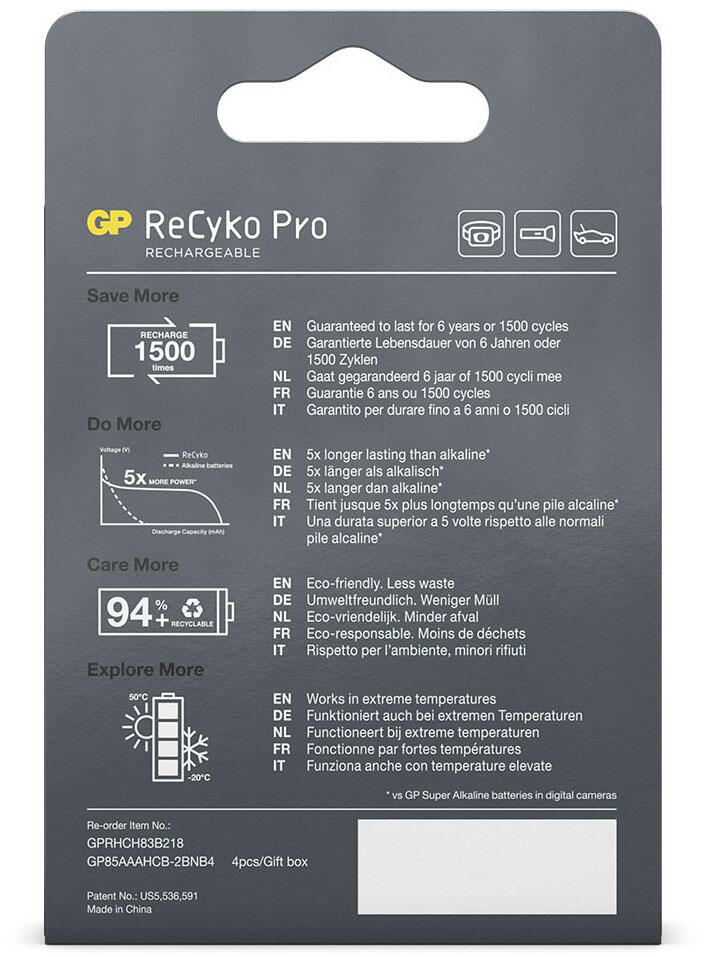 GP Akkus ReCyko+ PRO Micro AAA 1.2 V