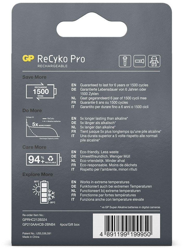 GP Akkus ReCyko+ PRO Mignon AA 1.2 V