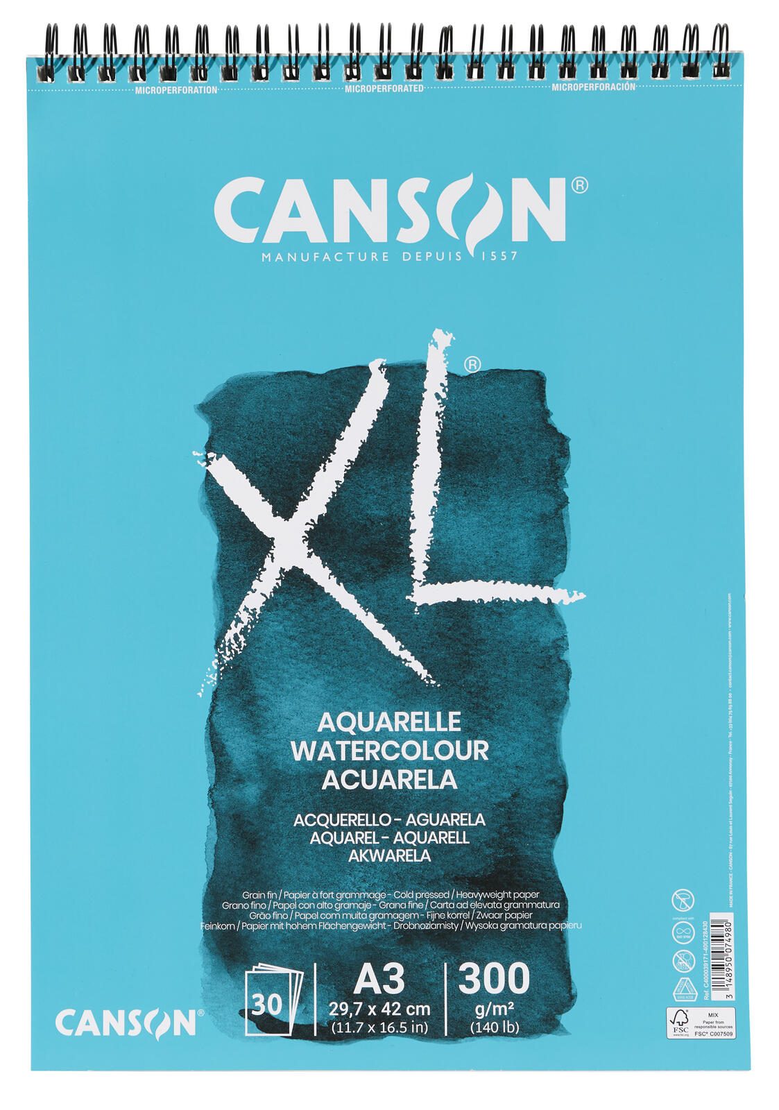 canson XL Aquarellblock DIN A3 30 Blatt