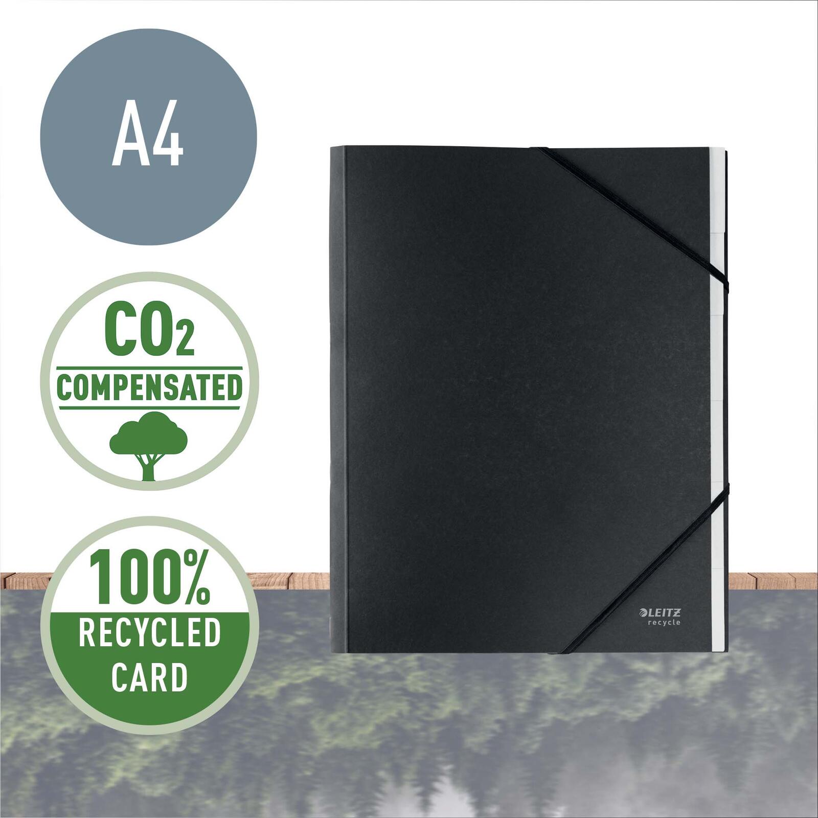 LEITZ recycle 3914 Ordnungsmappe DIN A4 6 -Fach schwarz