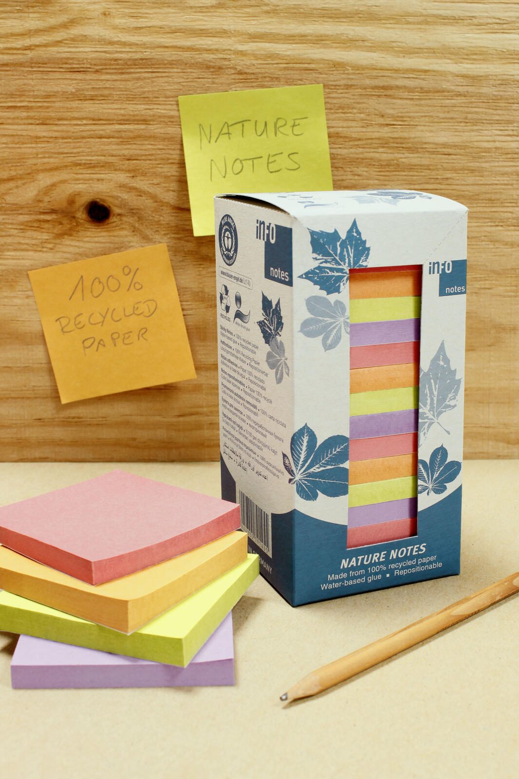 inFO Recycling Haftnotizen 7,5 x 7,5 cm
