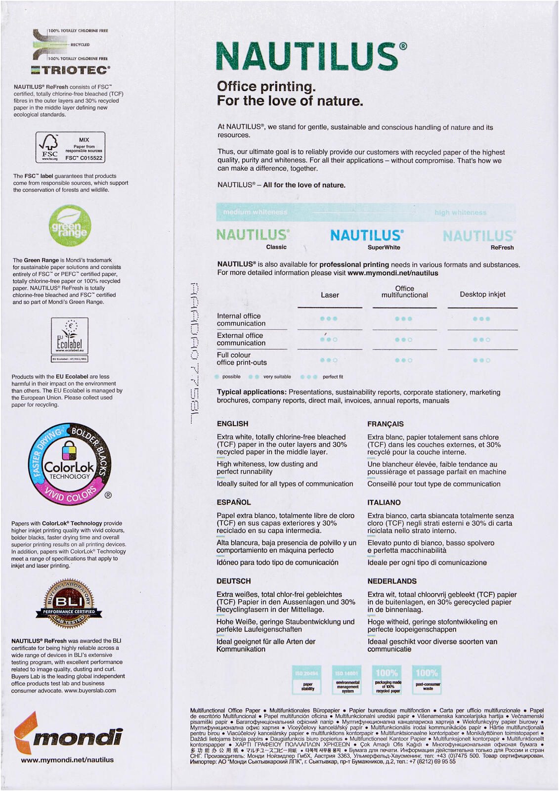 NAUTILUS® Umweltpapier DIN A4 80 g/m²