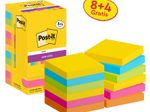 Post-it® Carnival Haftnotizen extrastark farbsortiert 8 Blöcke + GRATIS 4 Blöcke