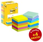 Post-it® Energetic Haftnotizen farbsortiert 8 Blöcke + GRATIS 4 Blöcke
