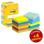 Post-it® Energetic Haftnotizen farbsortiert 8 Blöcke + GRATIS 4 Blöcke