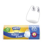 swirl® Reißfest & Dicht Müllbeutel 20,0 l weiß