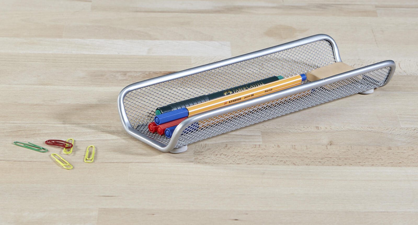 Zeller Meshline Stiftablage 25,0 x 9,2 x 3,5 cm alufarben