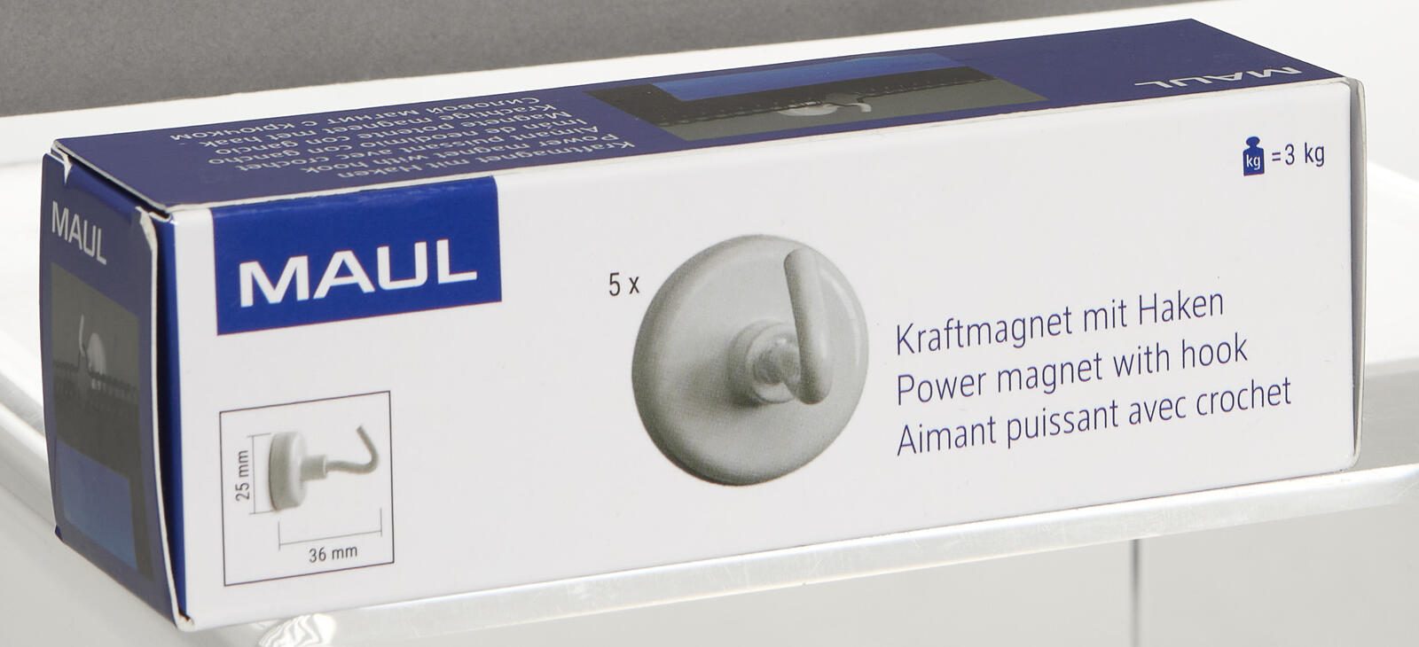 MAUL Magnete Ø 2,5 x 3,7 weiß