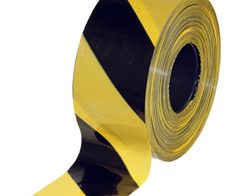 Absperrband 80 mm  x 500 m gelb, schwarz