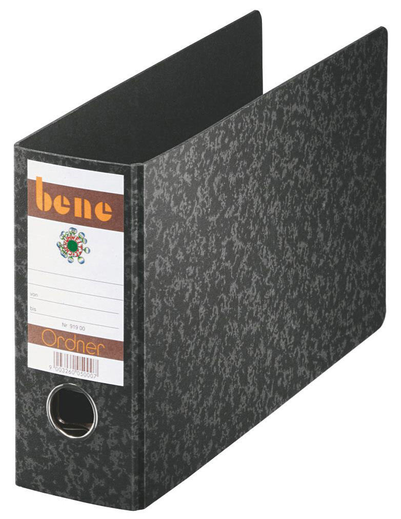 bene Ordner Rückenbreite 7.5 cm DIN A5 quer Karton schwarz marmoriert