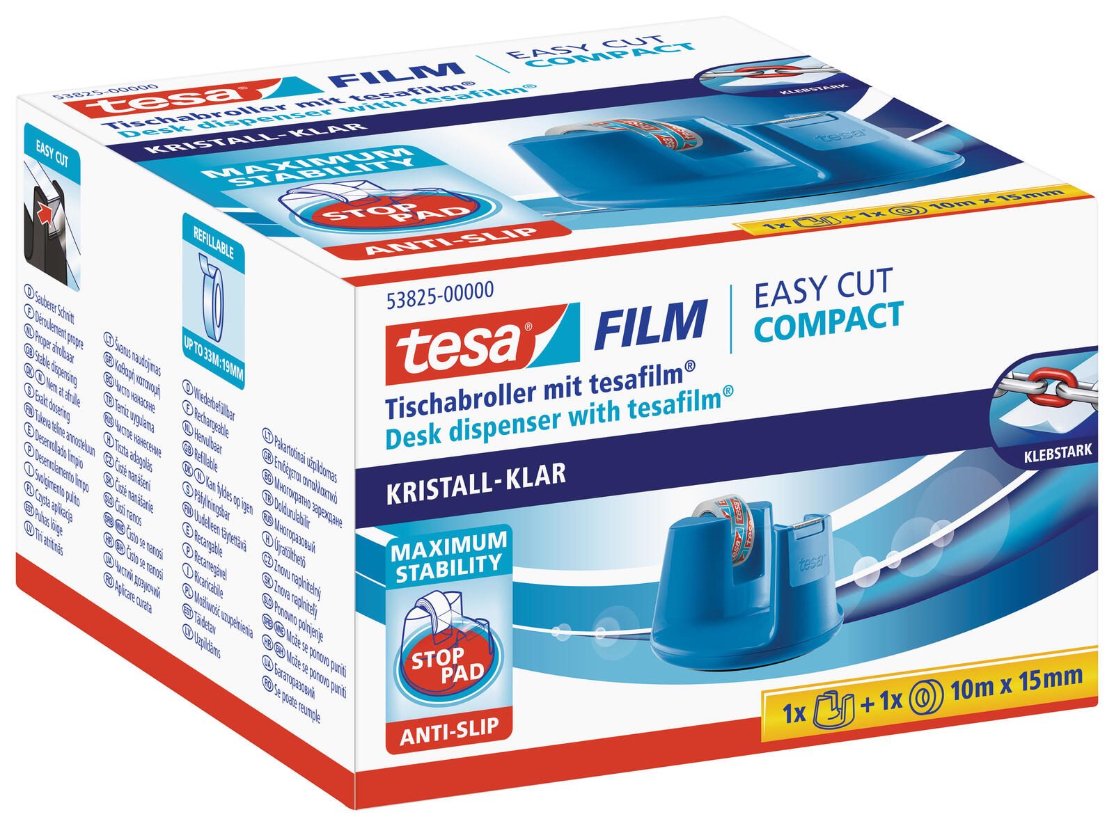 tesa Tischabroller hellblau
