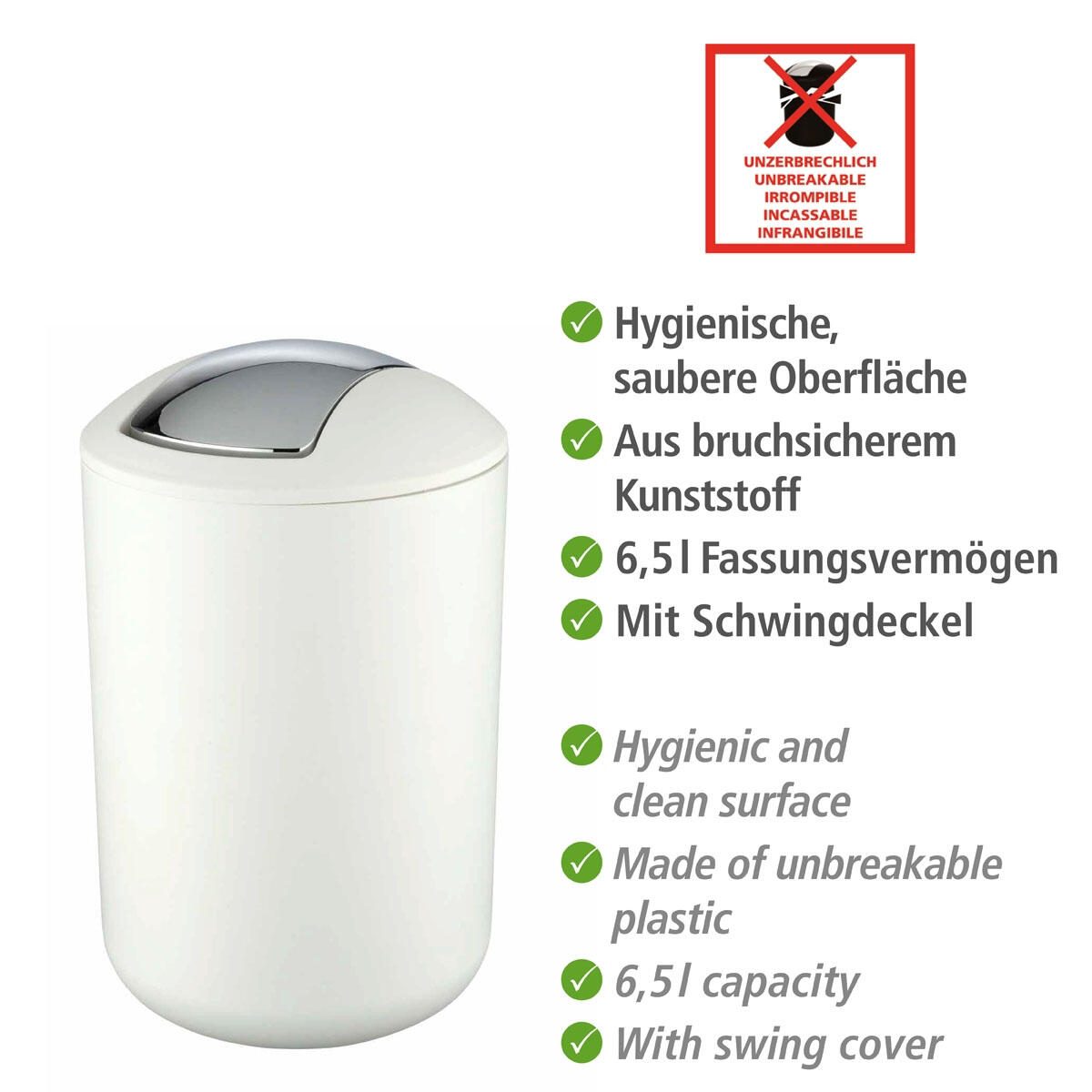 WENKO Kosmetikeimer 6,5 l weiß