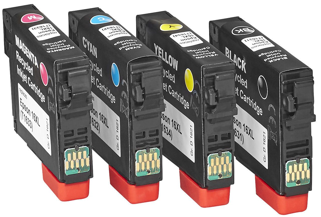 dots Druckerpatronen kompatibel zu EPSON T1636XL, 4er-Set schwarz, cyan, magenta, gelb
