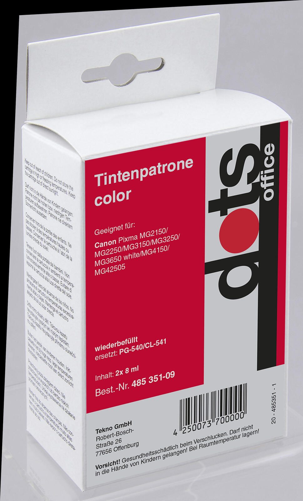 dots Druckerpatronen kompatibel zu Canon PG-540/CL-541 schwarz, color