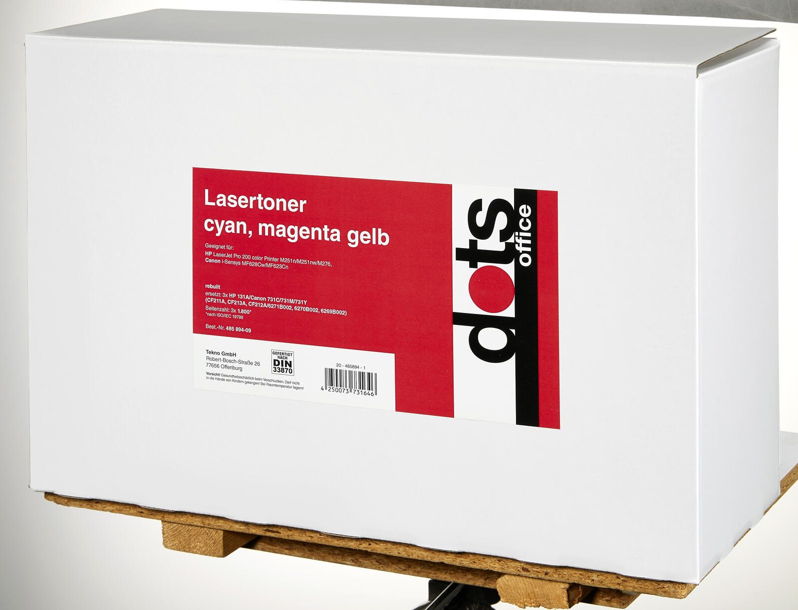 dots Toner kompatibel zu HP 131A; Canon 731(U0SL1AM; 6271B002/6270B002/6269B002), 3er-Set cyan, magenta, gelb