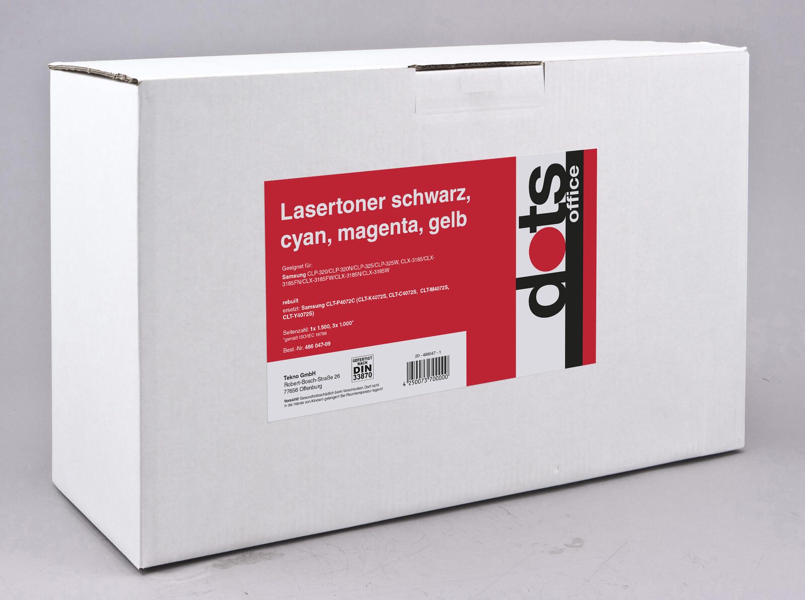 dots Toner kompatibel zu SAMSUNG CLT-P4072c (SU382A), 4er-Set schwarz, cyan, magenta, gelb