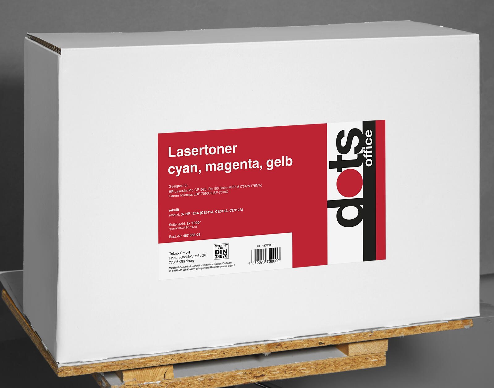 dots Toner kompatibel zu HP 3x 126A (CF341A), 3er-Set cyan, magenta, gelb
