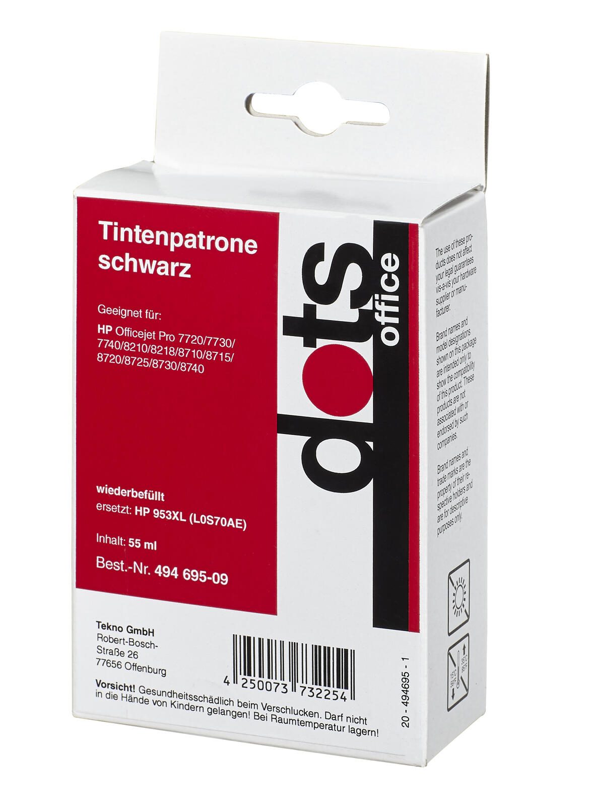 dots Druckerpatrone kompatibel zu HP 953XL (L0S70AE) schwarz