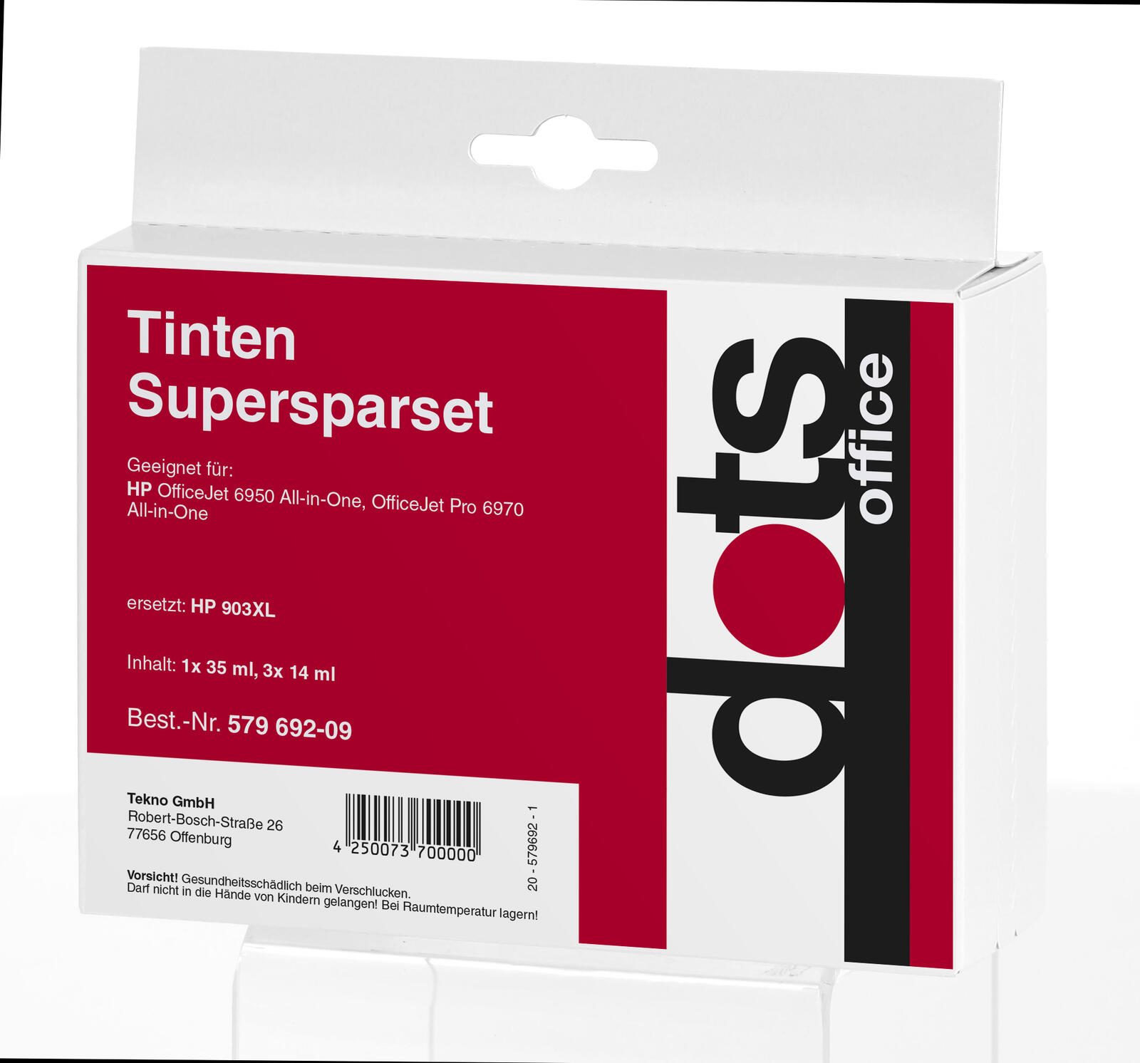 dots Druckerpatronen kompatibel zu HP 903XL (3HZ51AE), 4er-Set schwarz, cyan, magenta, gelb